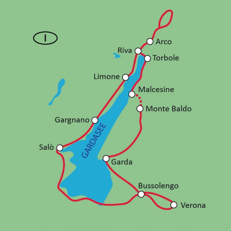 Map Lake Garda