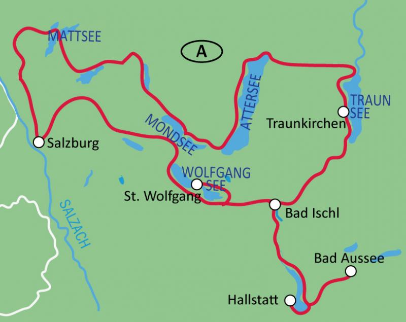 map Salzkammergut - Lake District / Deluxe