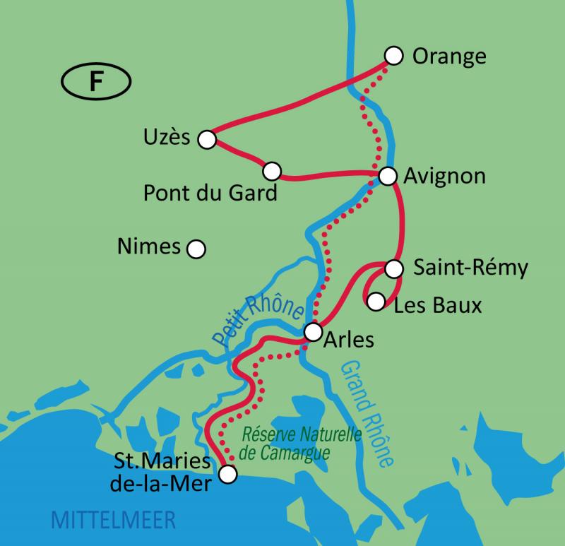 Karte Provence - Camargue DELUXE