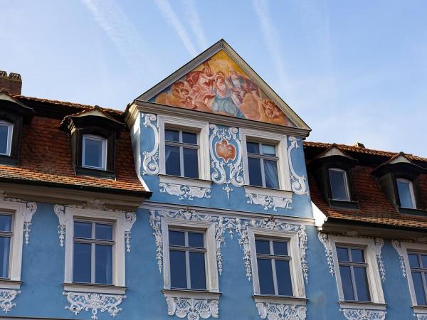 Blue house facade in Bamberg