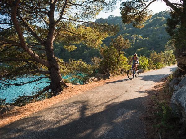 Cyclist in Mljet National Park