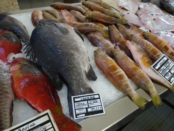 typical local market with fish