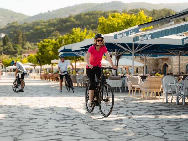 Cyclists on Amorgos Island