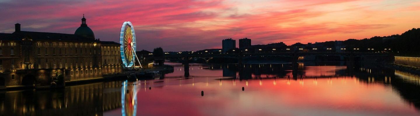 Pink sky over Toulouse