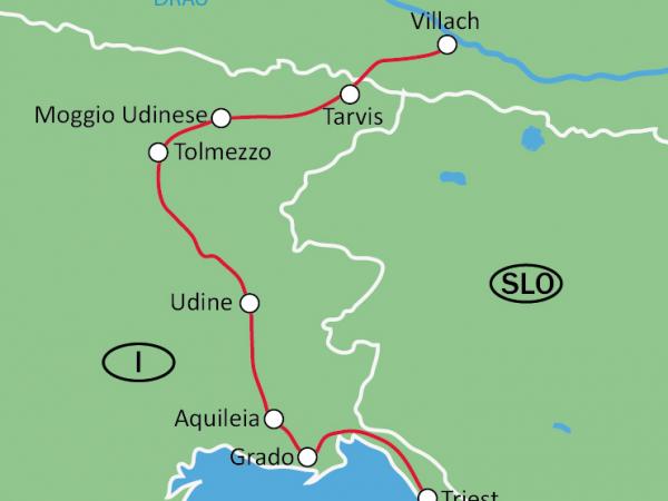 Itinerary Villach Grado Triest