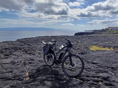 E-Bike in vulcanic terrain