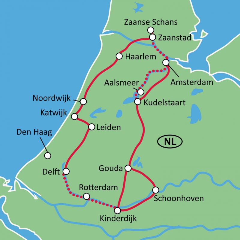 map The green heart of Holland by bike + boat