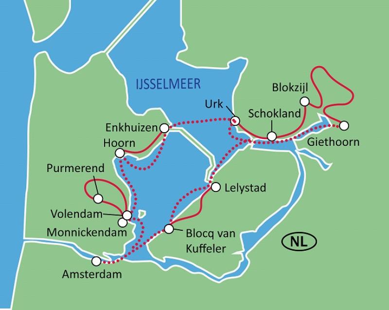 Map Bike+Sail IJsselmeer