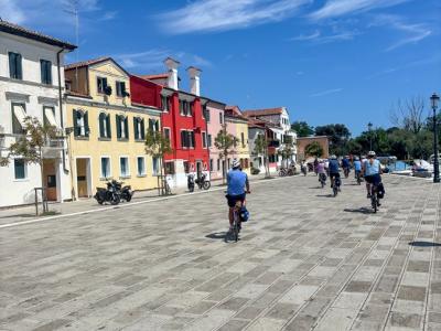 Cyclists in Lido di Venezia
