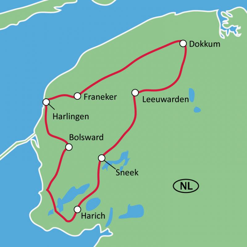 map Friesland-the-11-Cities-Tour