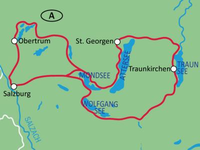 map Salzburg and the 7 lakes