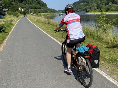 Doris on the way to Dresden