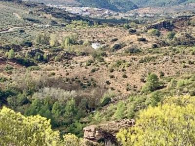 Spanish countryside with village and mountains