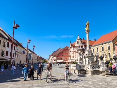Maribor - Hauptplatz in der Innenstadt, Slowenien