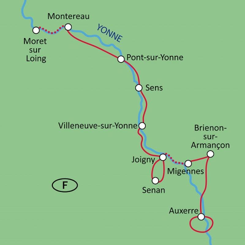 map Northern Burgundy by Bike + Boat