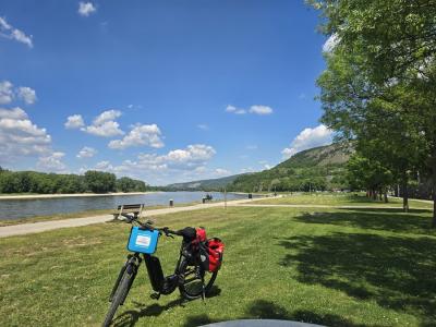 Bike on the danube river banks