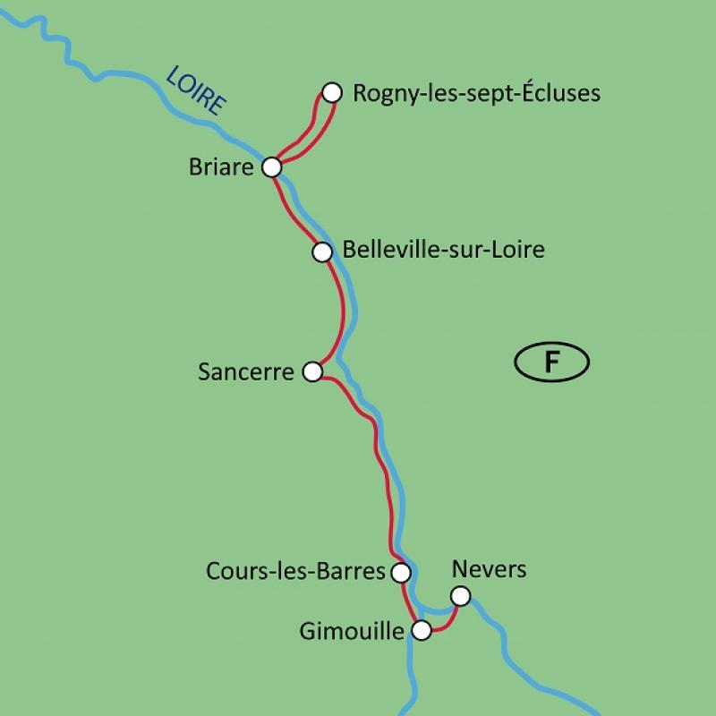 map Loire by Bike + Boat Clair de Lune