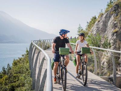 Cycling along lake Garda