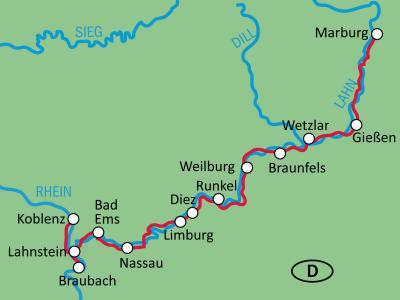 Tour Map Lahn valley