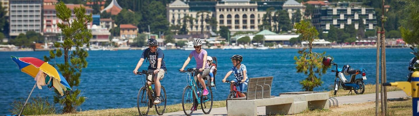 Cycling family near Portoroz