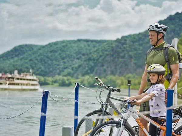 Family on the Danube Cycle Path