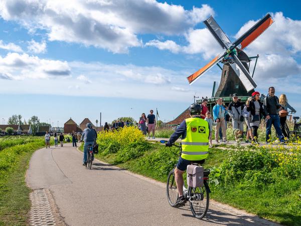 Cyclists in Zaanse Schans