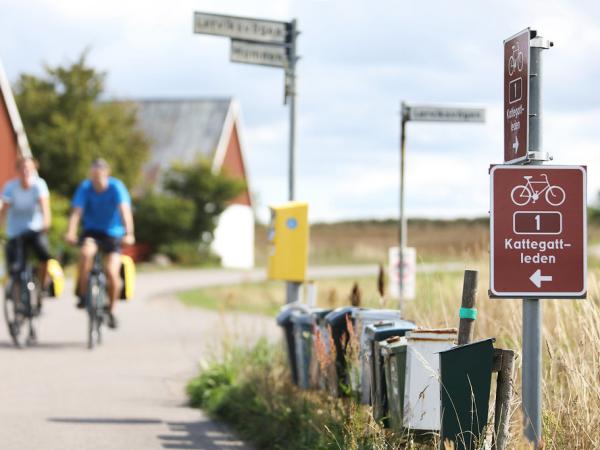 Kattegatt-Route signpost with cyclists