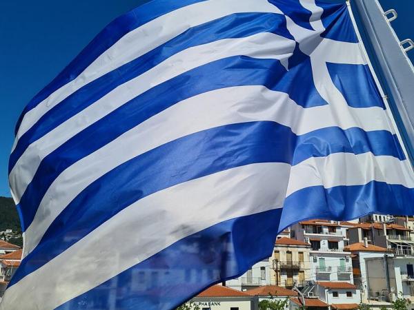 Greek flag in Skiathos