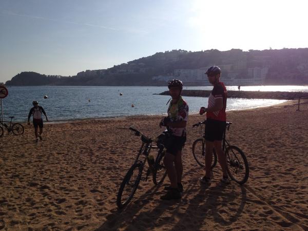 Cyclists on the beach