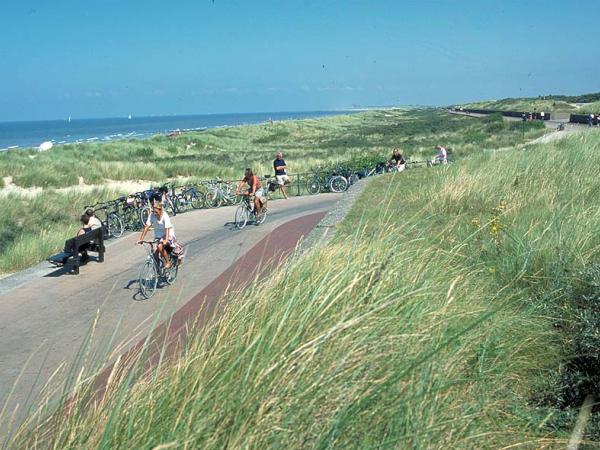 cyclists along the coast