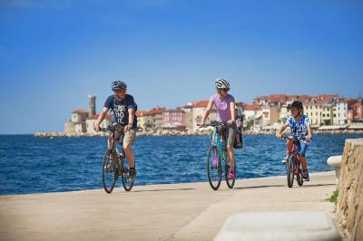 Cycling along the adriatic sea near Portoroz