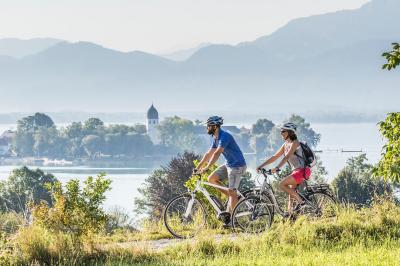 Cycling along Lake Chiemsee