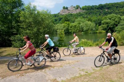 Cyclists near Karlstein