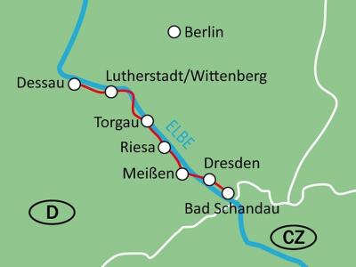 elbe cycle route map