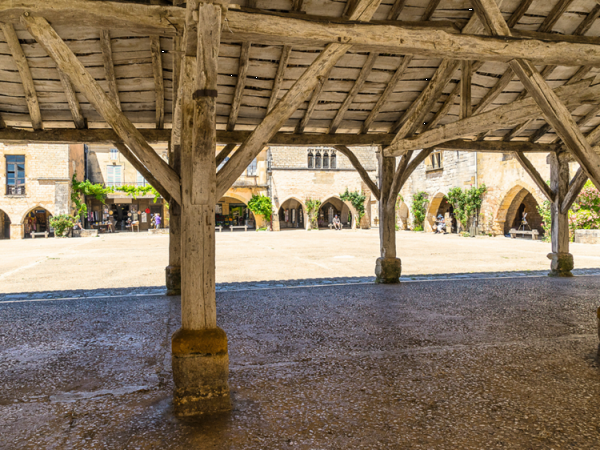 Monpazier medieval market quare