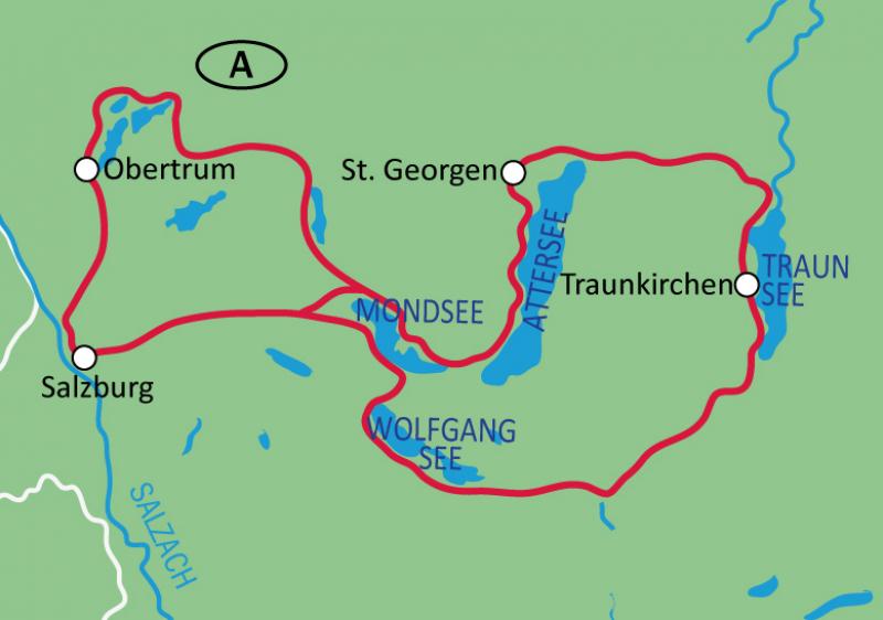 map Salzburg and the 7 lakes