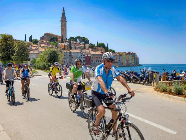 Group of cyclists in Rovinj