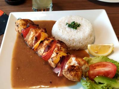 Grilled skewer with rice
