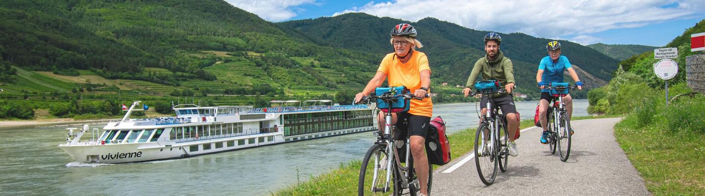 MS Vivienne with cyclists