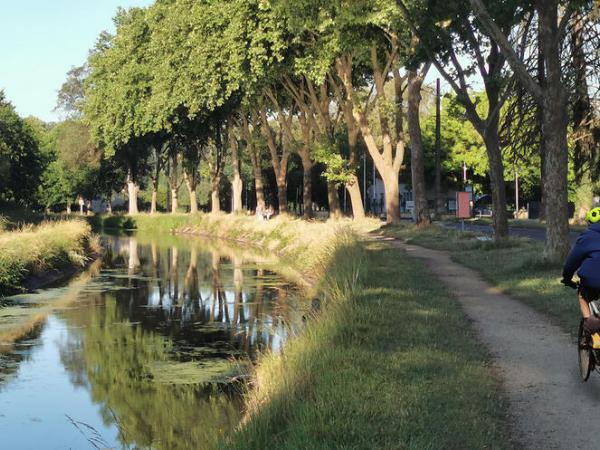 Cyclists on the Canal Garonne