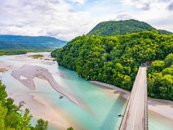 Pinzano Tagliamento river bridge