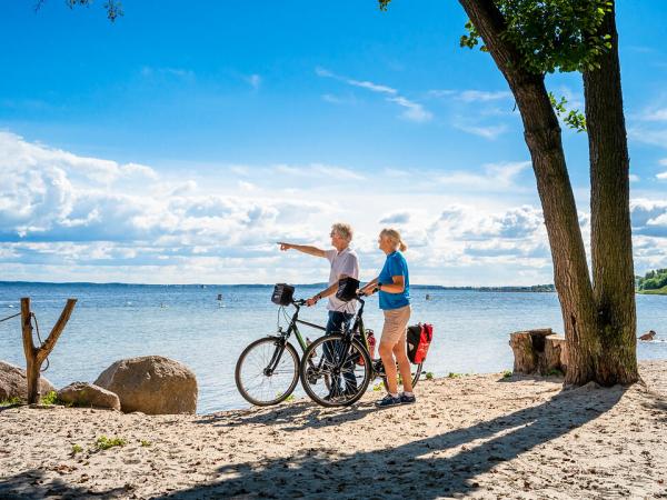 Cyclists view over the lake