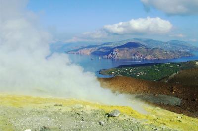 Sulfur and steam on Vulcano Island