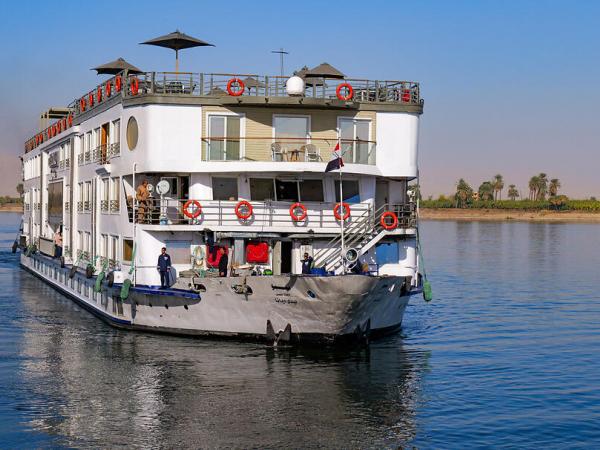 Nebu driving along the Nile