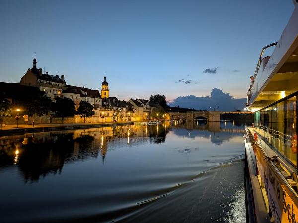 Ship at night in Kitzingen