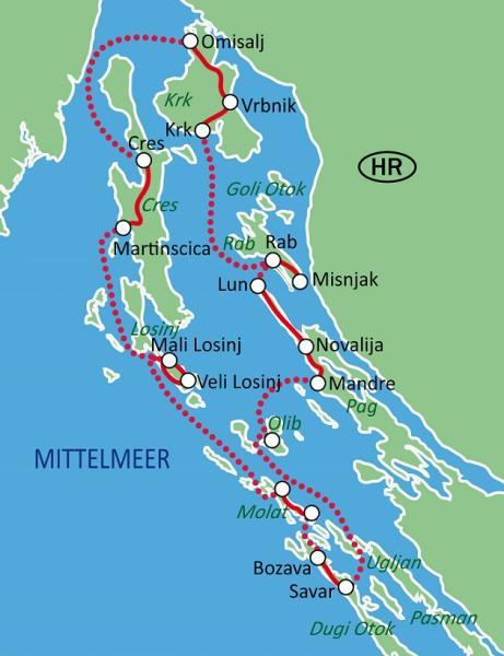 Kvarner Bay Croatia Map Kvarner Bay By Bike + Boat