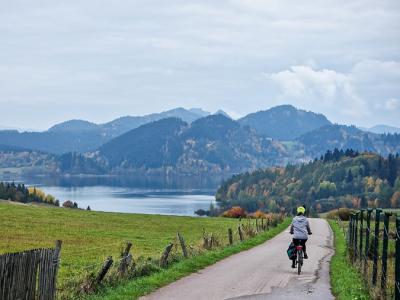 Cycling in beautiful landscapes