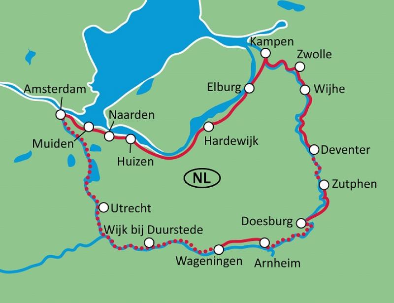 map Hanseatic tour by bike + boat