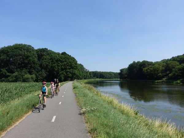 Cycling next to the river