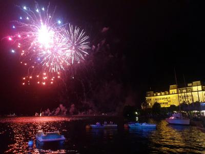 Firework over lake Zell